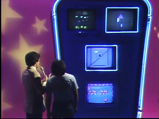 Nolan at the Name the Game Board during the taping of Starcade.